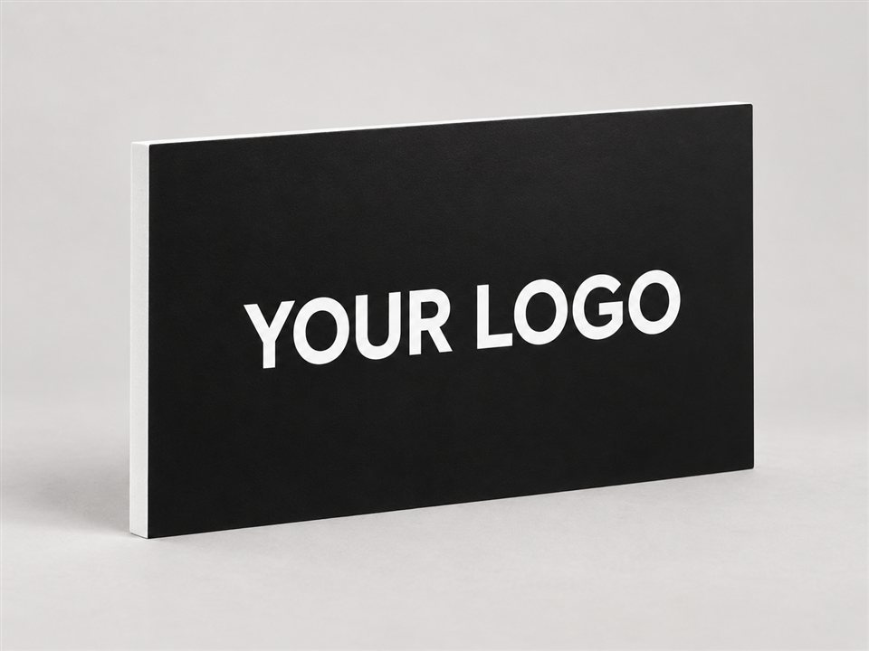 Branded Foamex sign board with a full logo placeholder