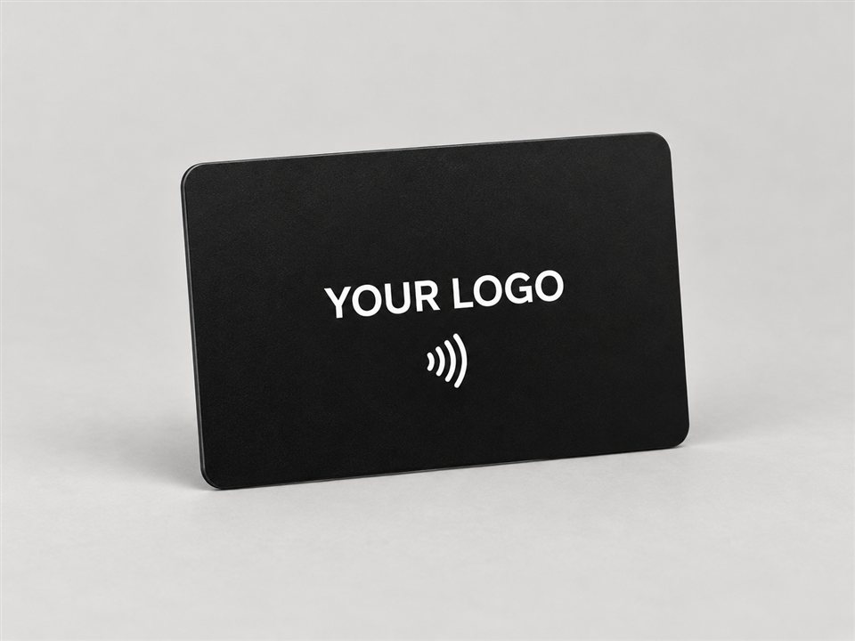 NFC business card with a full logo placeholder