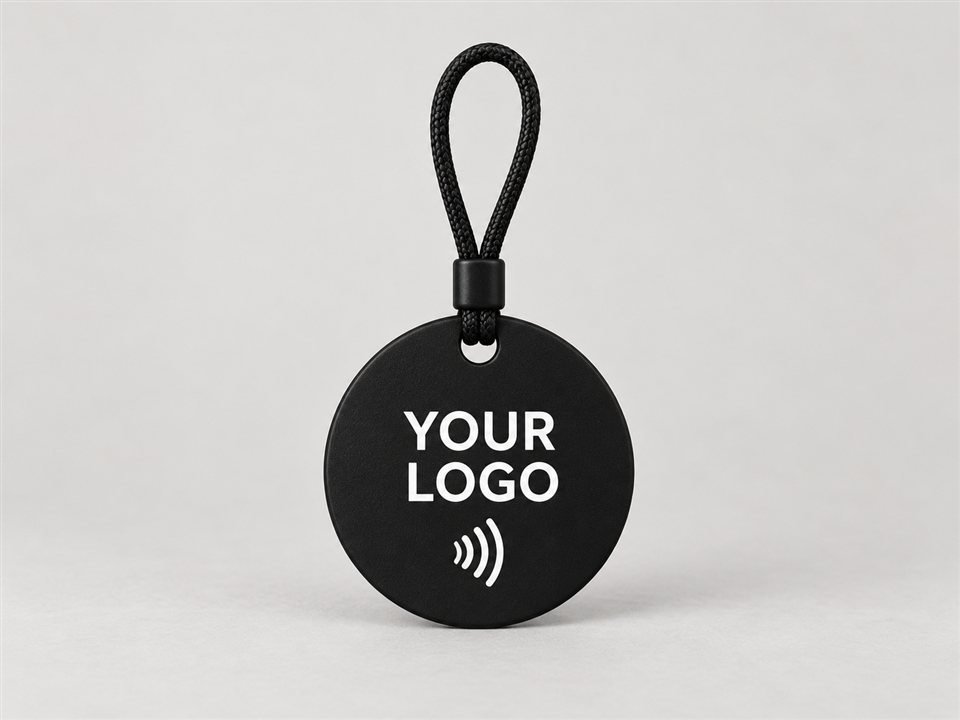 Branded NFC tag with a full logo placeholder