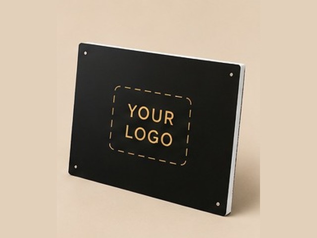 Branded Foamex sign board with a full logo placeholder