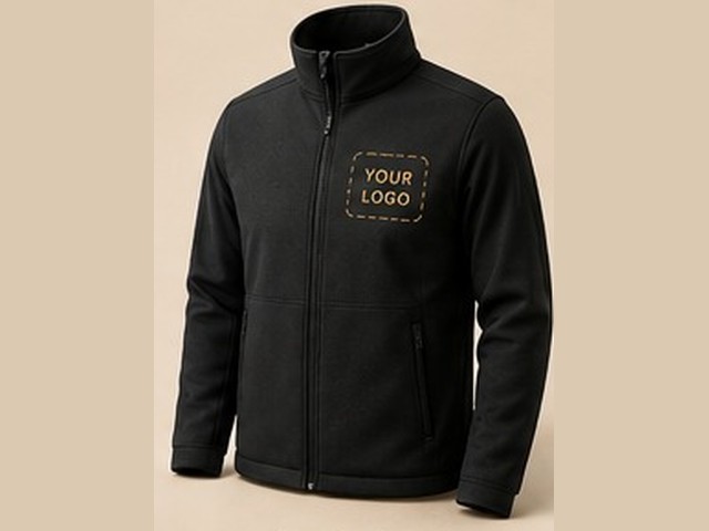 Branded jacket with a left-chest logo placeholder