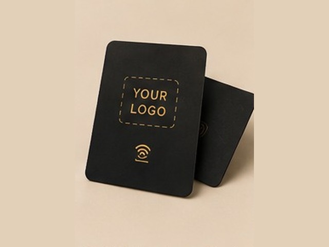 NFC business card with a full logo placeholder