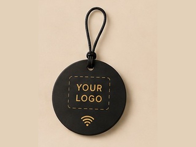 Branded NFC tag with a full logo placeholder